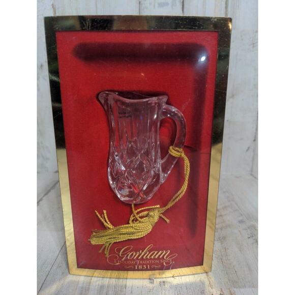 Gorham Other - GORHAM LADY ANNE MINI CRYSTAL PITCHER ORNAMENT WITH GOLD TASSEL NEW IN BOX